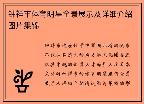 钟祥市体育明星全景展示及详细介绍图片集锦